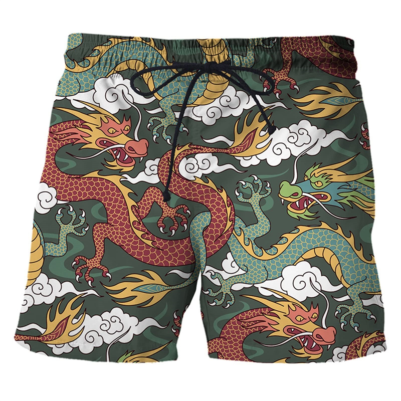 Trunks Board Surf - Chinese Dragon 3d Print Swim Trunks