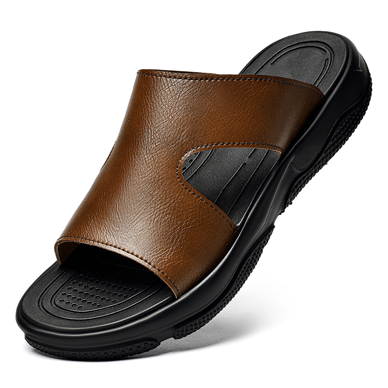 Men's Leather Slide Sandals No - đánh giá và giá Flip Flop Leather Men
