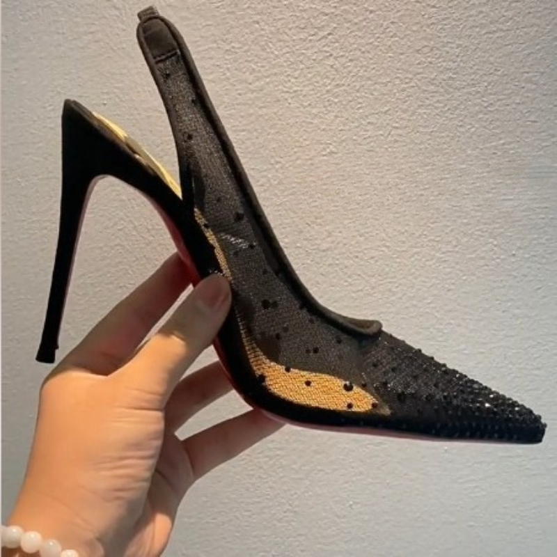 Mesh Rhinestone Rear Empty Sti - đánh giá và giá Casual Sandal Leather