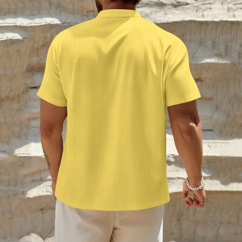 Men's Cotton Linen Henley Shir - đánh giá và giá Linen Shirt Breathable