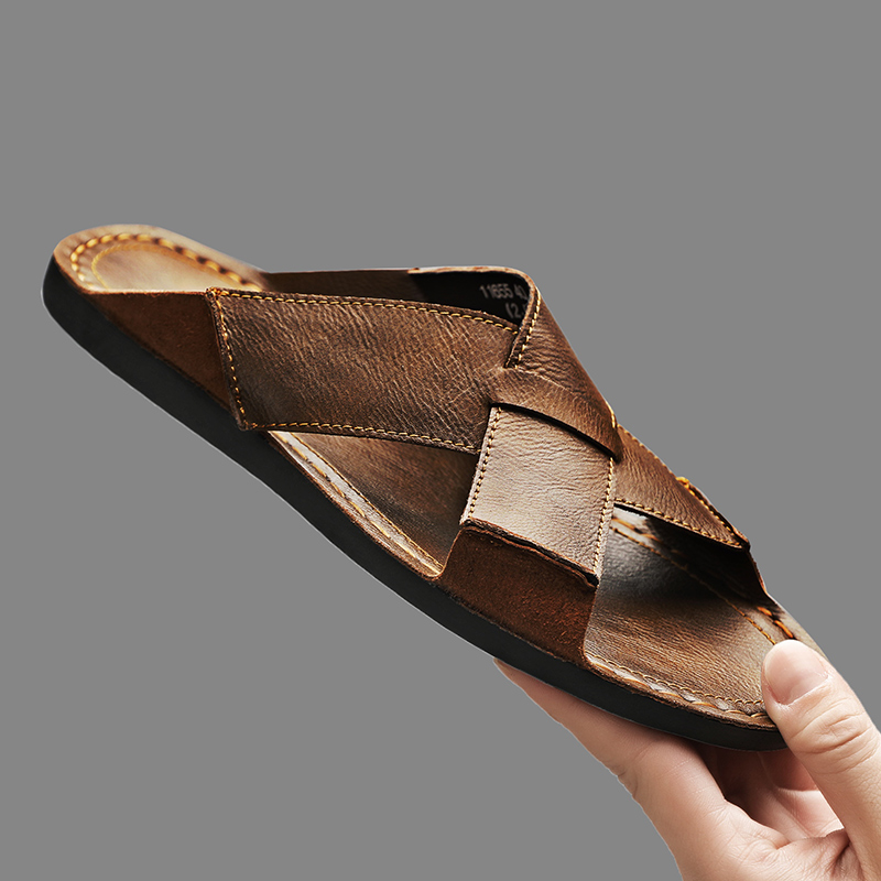 Fashion Genuine Leather Men Sl - đánh giá và giá Flip Flop Leather Men