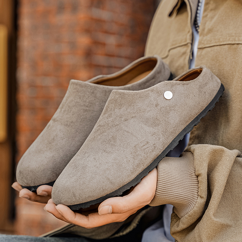Men Suede Leather Slippers Mul - đánh giá và giá Flip Flop Leather Men