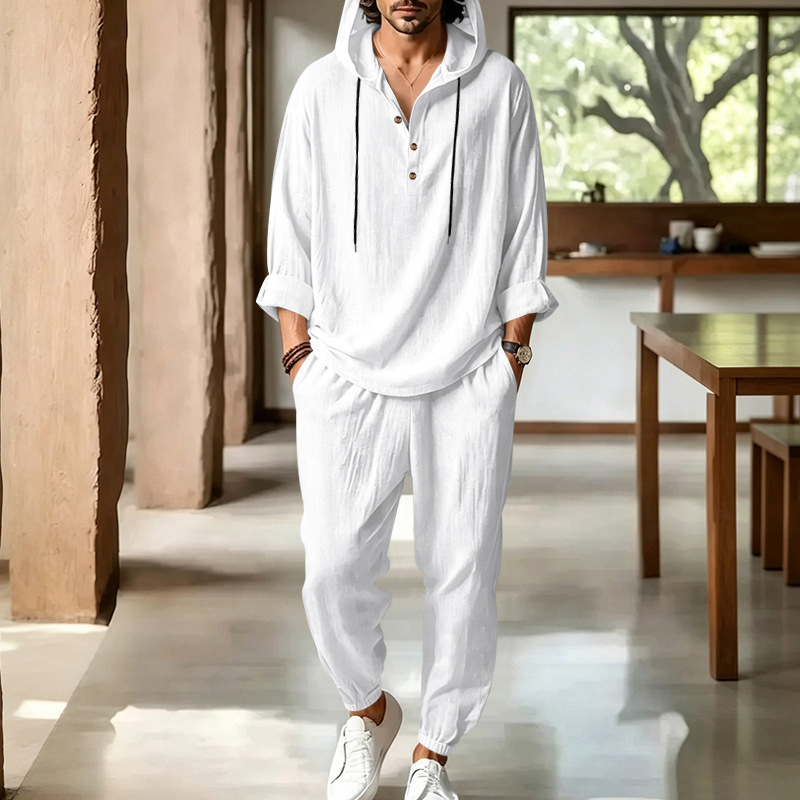 Men's Summer Linen 2 Piece Set - đánh giá và giá Short Linen Drawstring