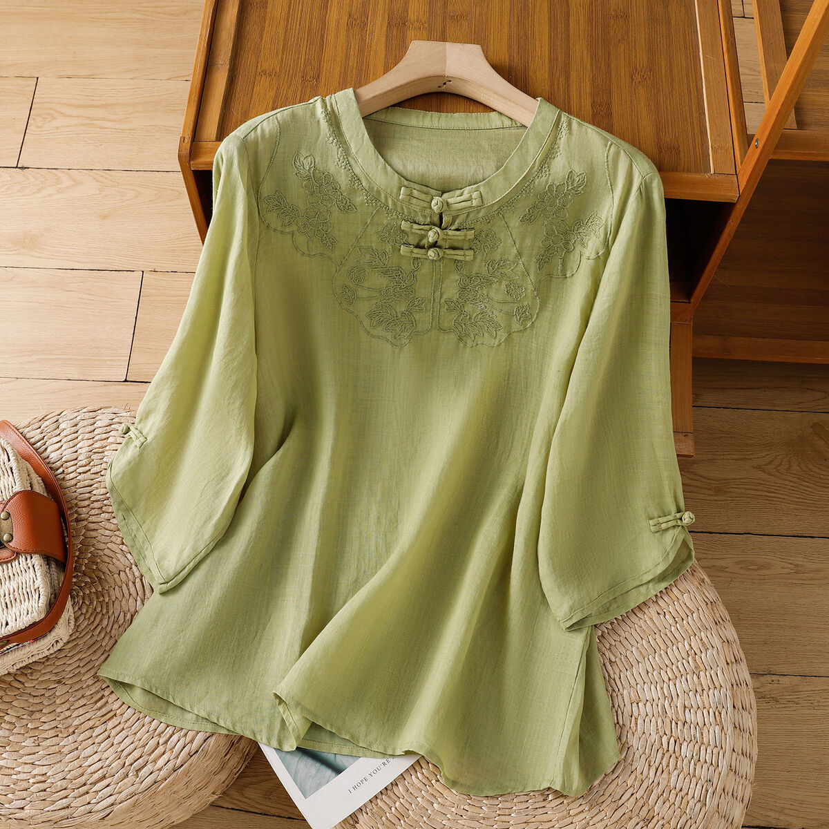 Chinese Style Round Collar But - đánh giá và giá Shirt Camp Collar