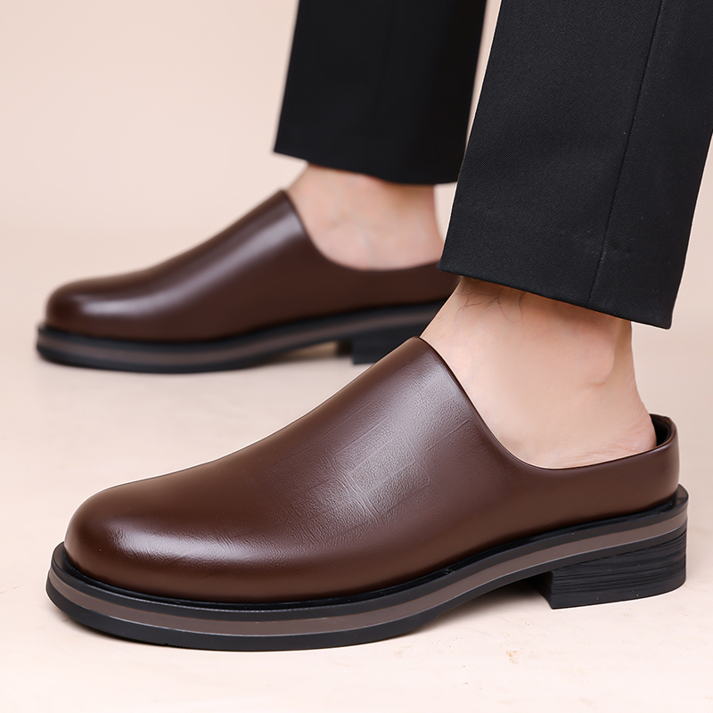 Men Slip-On Half Slippers, Thi - đánh giá và giá Flip Flop Leather Men