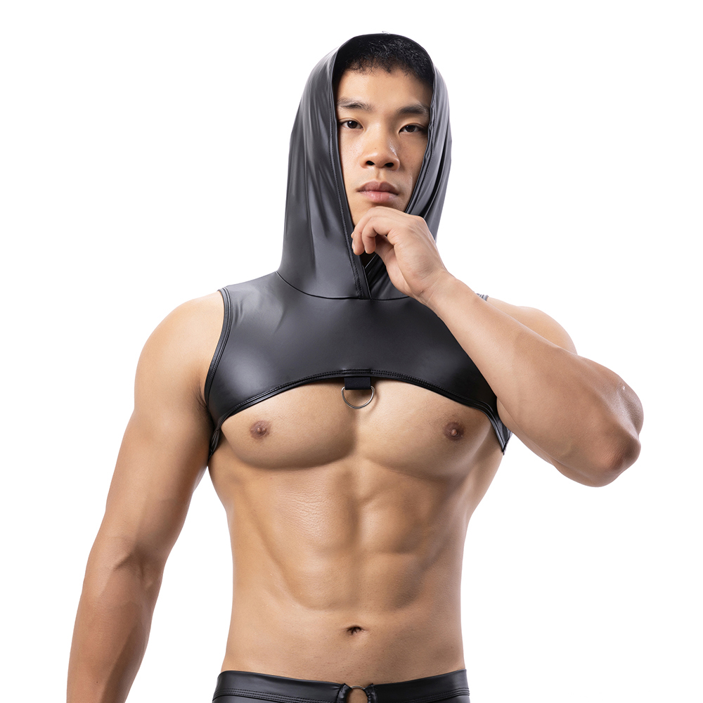 Men Faux Leather Hooded Fitnes - đánh giá và giá Tank Top Muscle