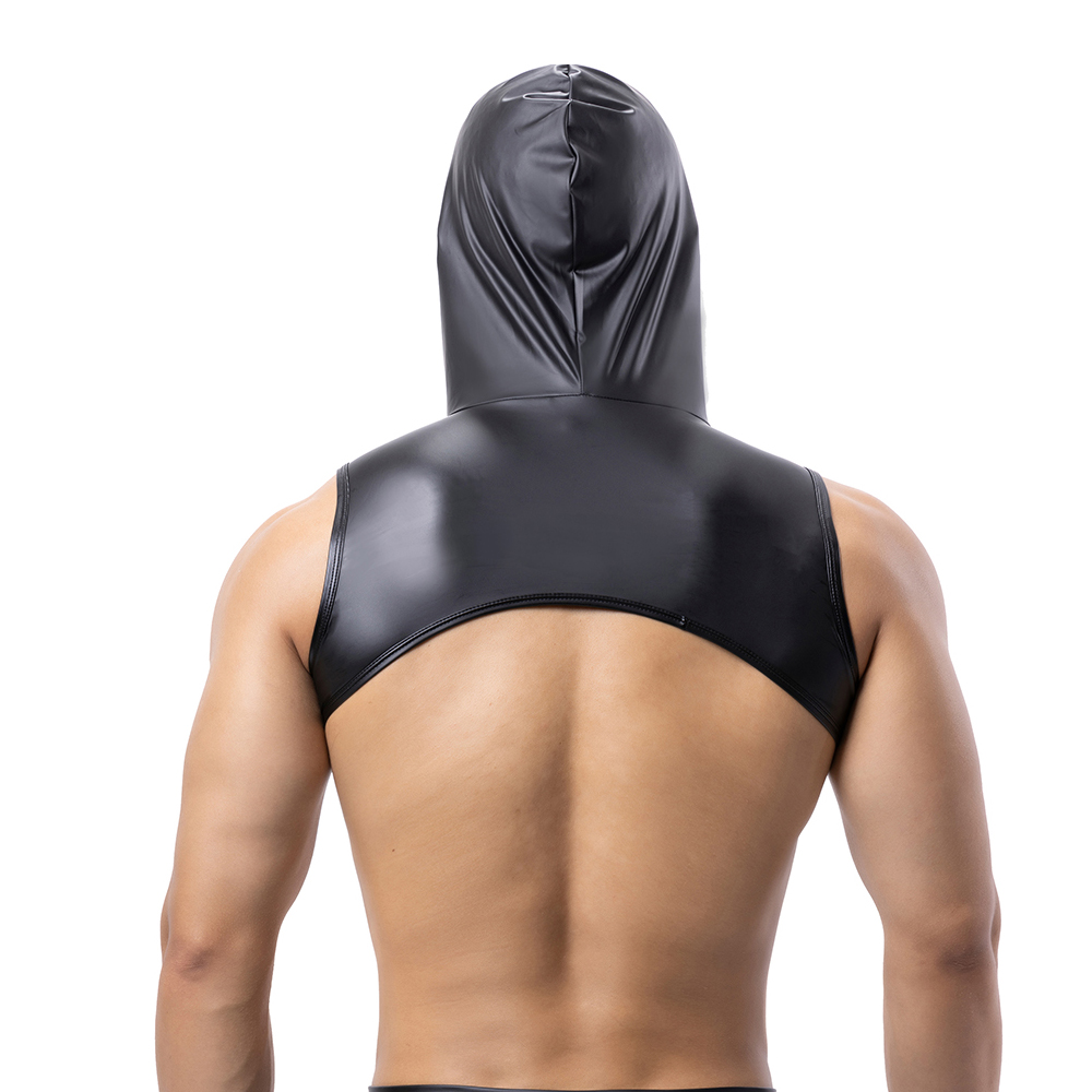 Men Faux Leather Hooded Fitnes - đánh giá và giá Tank Top Muscle