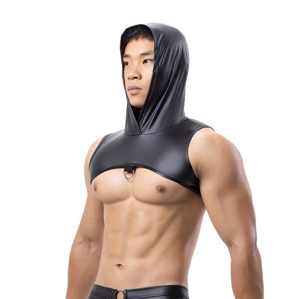 Men Faux Leather Hooded Fitnes - đánh giá và giá Tank Top Muscle