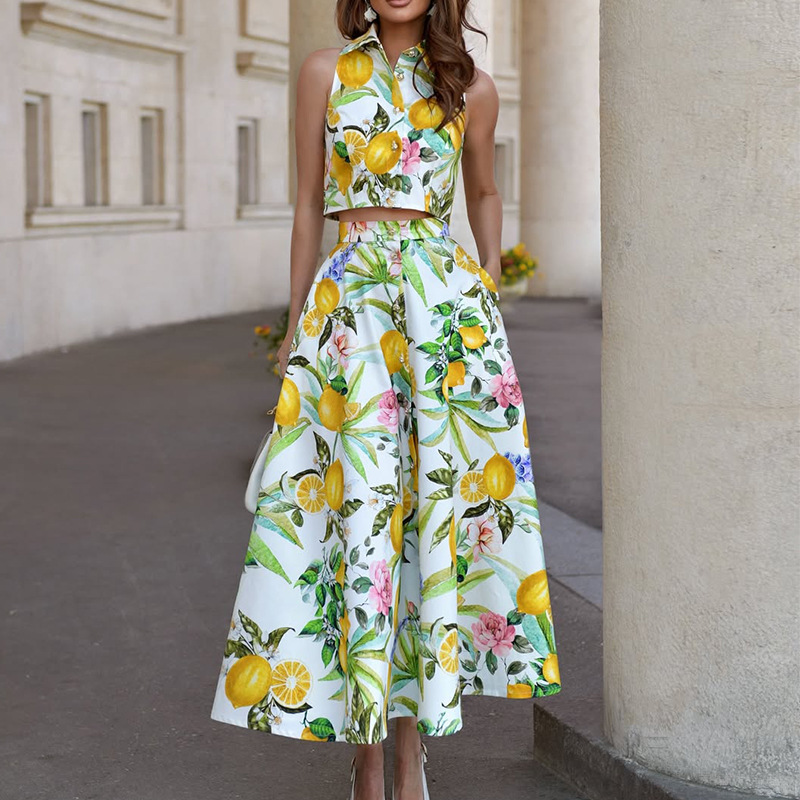 Women's Fashion Lemon Print Sl - đánh giá và giá Shirt Camp Collar