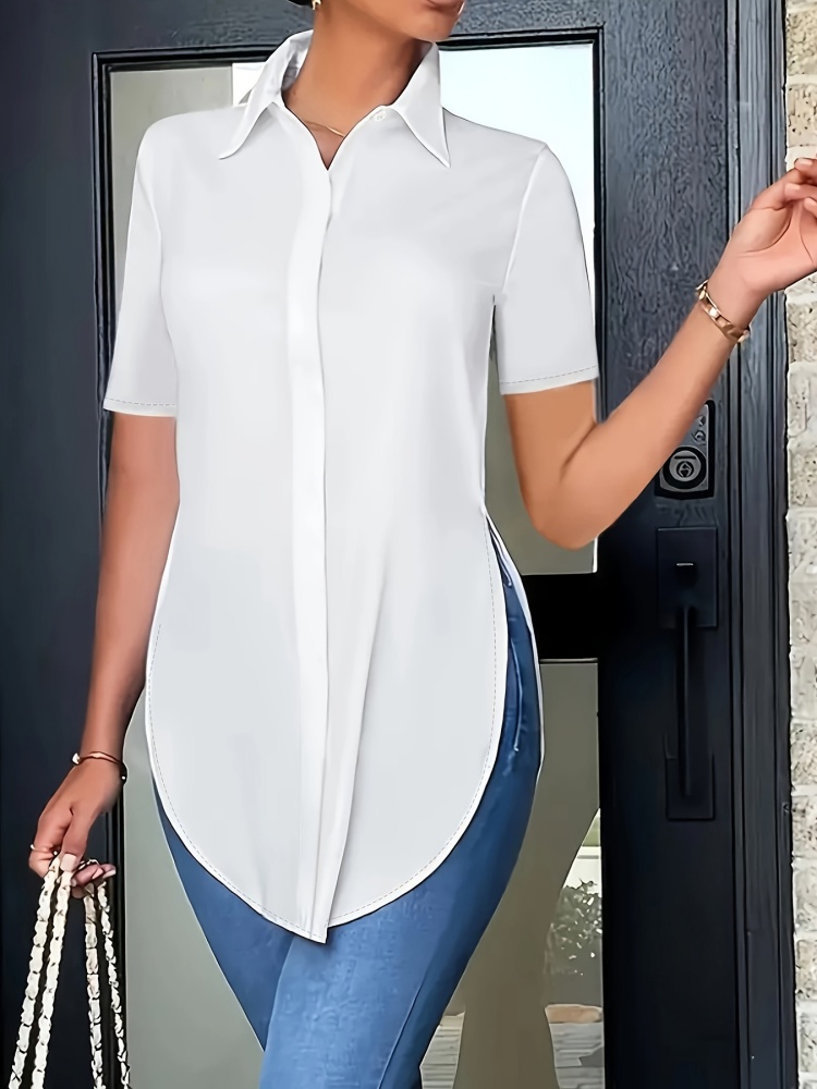 Plus Size Women Office Lady Wh - đánh giá và giá Shirt Camp Collar