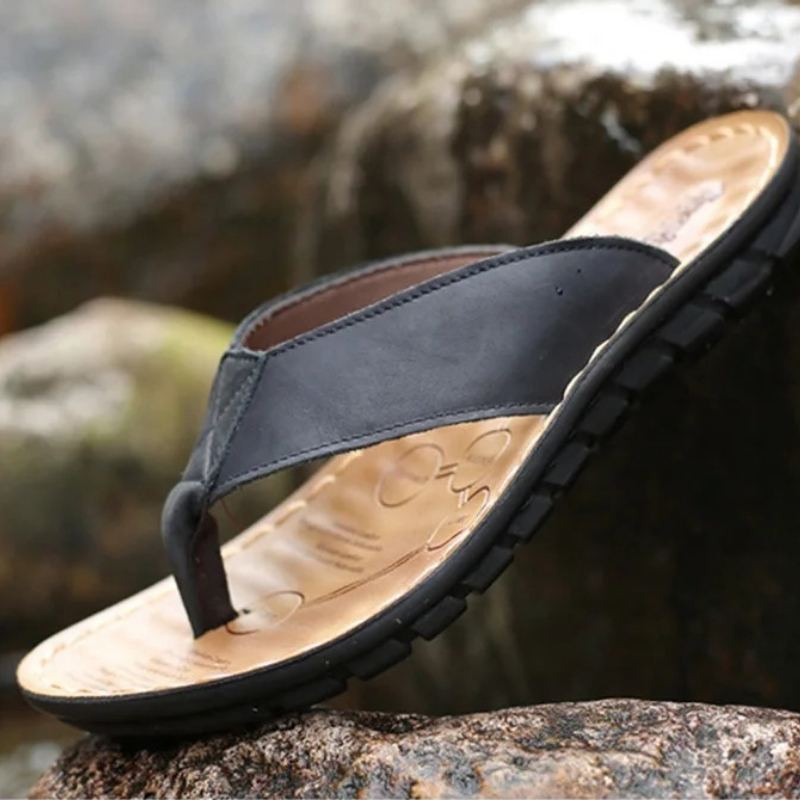 Roma Retro Man Slipper Solid C - đánh giá và giá Flip Flop Leather Men