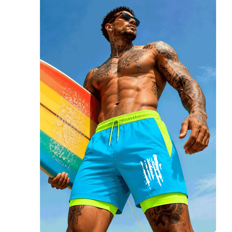 Men'S Two-In-One Double Layer  - đánh giá và giá Trunks Board Surf